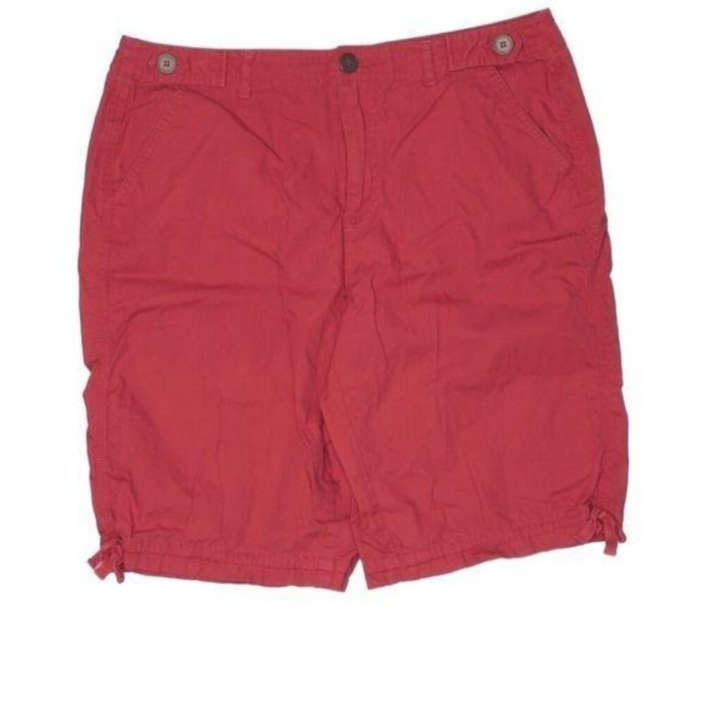 Womens Khakis Red Casual Knee-Length Shorts Size 12